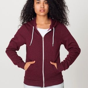 American apparel maroon zip up hoodie sz XS